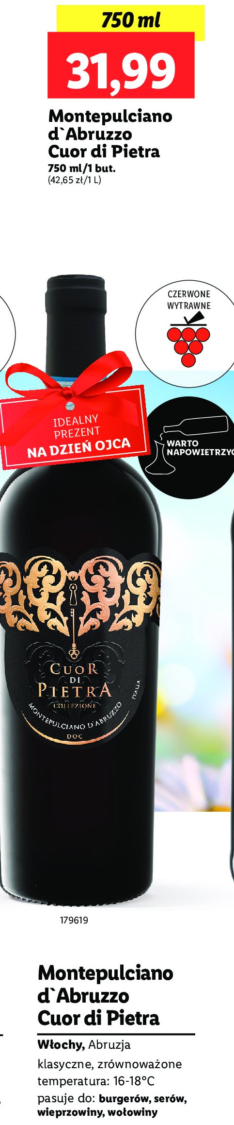 Wino Montepulciano d'abruzzo cuor di pietra promocja