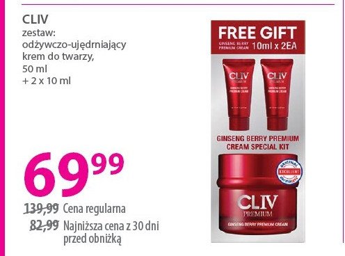 Zestaw w pudełku: krem do twarzy 50 ml + 2 x 10 ml Cliv premium promocja w Hebe