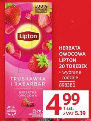 Herbata owocowa Lipton 20 torebek wybrane rodzaje promocja w Selgros