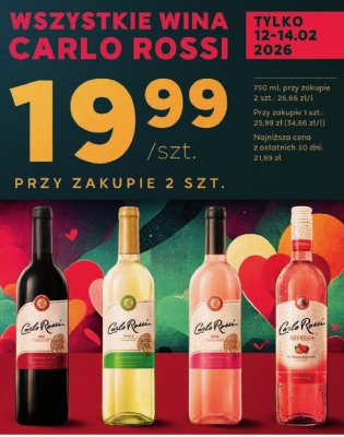 Wino Carlo Rossi REFRESH STRAWBERRY promocja w Stokrotka