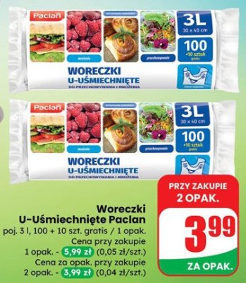 Woreczki U-Uśmiechnięte Paclan promocja w Dino
