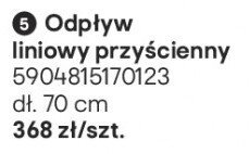 Odpływ liniowy przyścienny 70 cm promocja w Castorama
