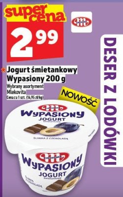 Jogurt śmietankowy wypasiony Mlekovita 200 g promocja w TOPAZ