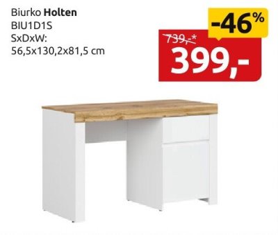 Biurko Holten BIU1D1S promocja w Black Red White