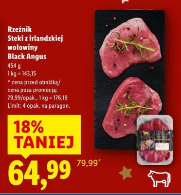 Rzeźnik Steki z irlandzkiej wołowiny Black Angus promocja w Lidl