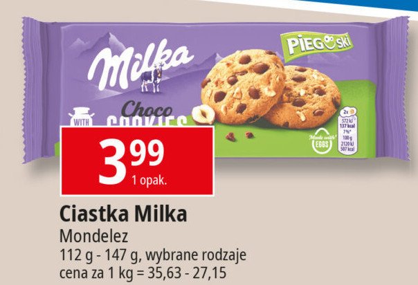 Ciastka z orzechami laskowymi Milka pieguski promocja