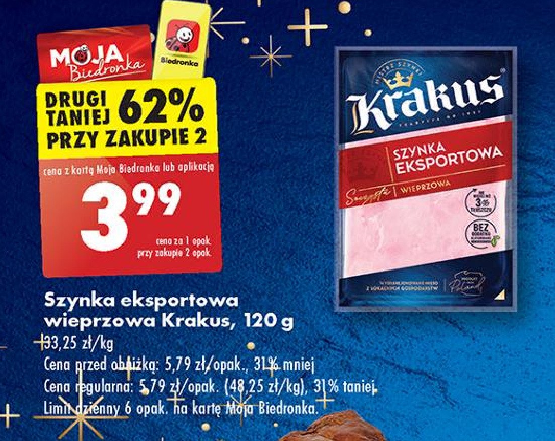 Szynka eksportowa Krakus animex promocja w Biedronka