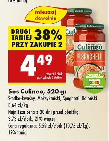 Sos spaghetti Culineo promocja w Biedronka