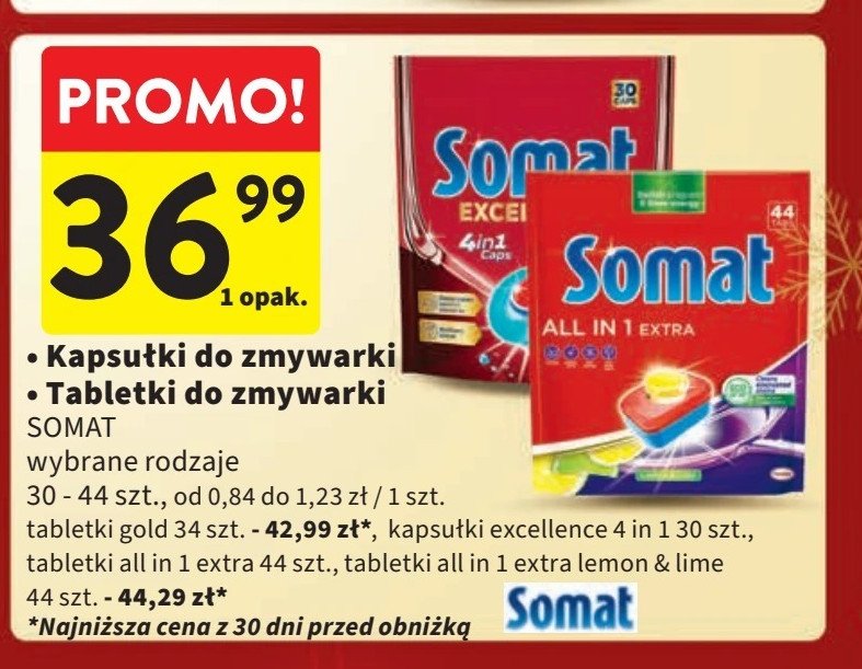 Tabletki do zmywarki SOMAT EXCELLENCE 4IN1 promocja w Intermarche