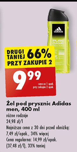 Żel pod prysznic Adidas men pure game Adidas cosmetics promocja