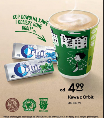 Kawa + orbit white spearmint Żabka cafe promocja