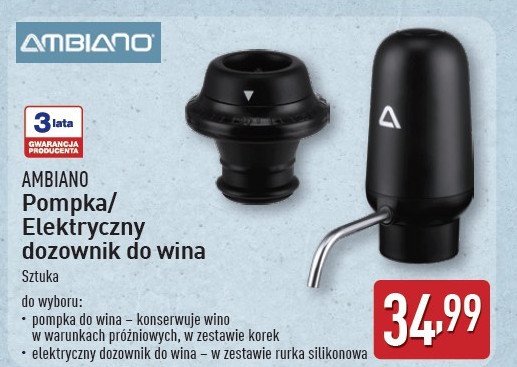 Pompka do wina AMBIANO promocja w Aldi