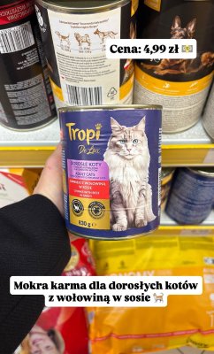 Karma mokra dla dorosłych kotów z wołowiną w sosie  De Lux promocja w Dino