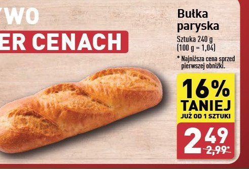 Bułka paryska promocja w Aldi