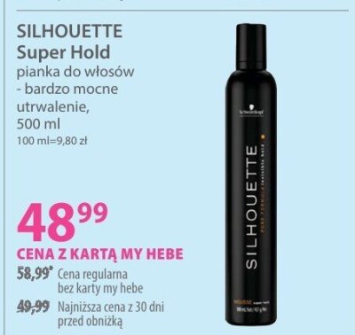 Pianka do włosów SILHOUETTE Super Hold promocja w Hebe