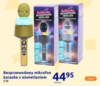 Bezprzewodowy mikrofon karaoke z oświetleniem  promocja w Action