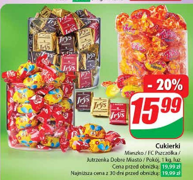 Cukierki irys Jutrzenka promocja w Dino