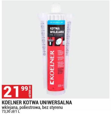 KOELNER KOTWA UNIWERSALNA wklejana, poliestrowa, bez styrenu promocja w Merkury Market