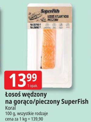 Łosoś wędzony na gorąco/pieczony SuperFish Koral promocja w Leclerc