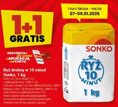 Ryż drobny w 10 minut Sonko, 1 kg promocja w Twój Market