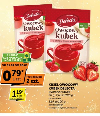 Kisiel Owocowy Kubek Delecta wybrane rodzaje promocja w Groszek