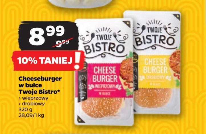 Cheeseburger drobiowy TWOJE BISTRO promocja w Netto