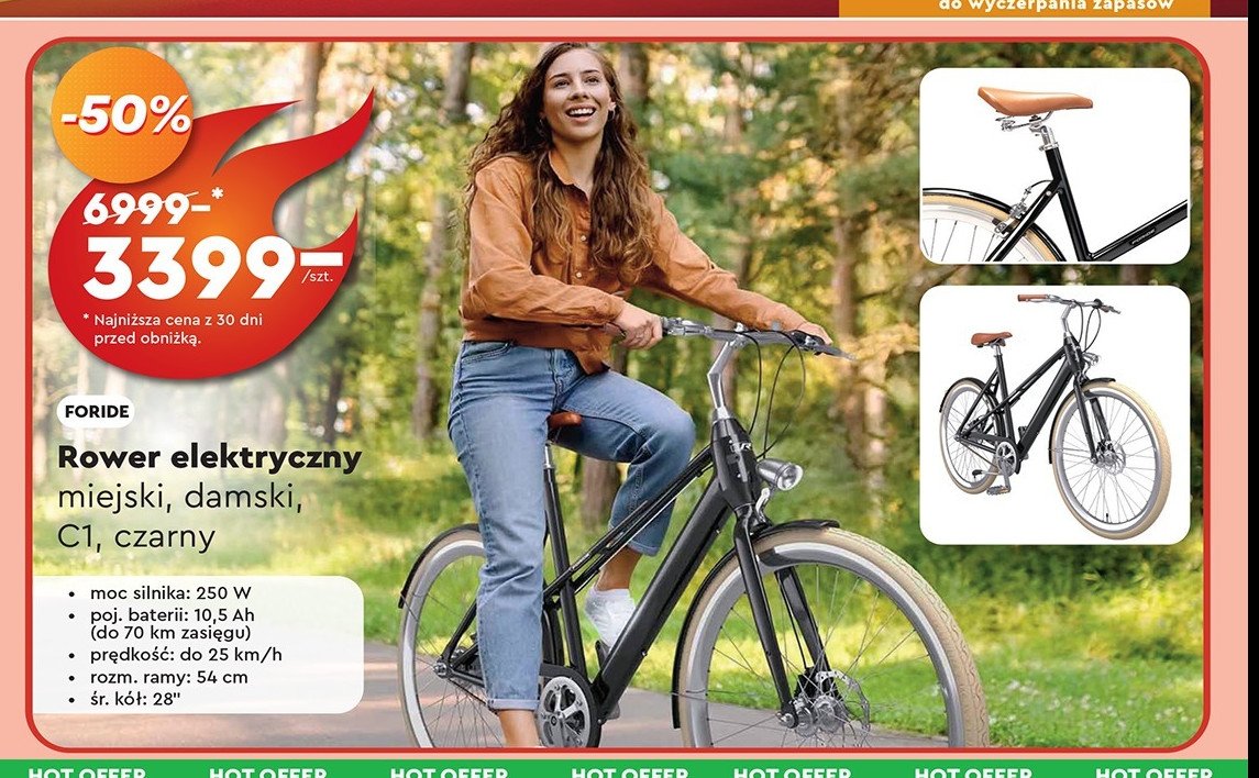 Rower elektryczny miejski c1 Foride promocja