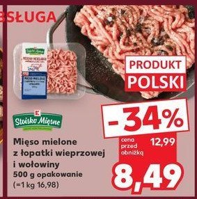 Mięso mielone z łopatki wieprzowej i wołowiny Stoisko mięsne promocja