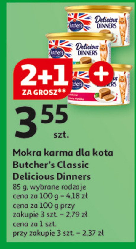 Karma dla kota z kurczakiem i indykiem Butcher's delicious dinners promocja