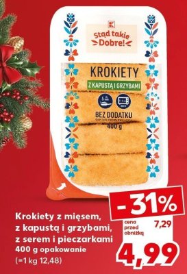 Krokiety z mięsem, z kapustą i grzybami, z serem i pieczarkami Stąd takie Dobre! 400 g promocja w Kaufland
