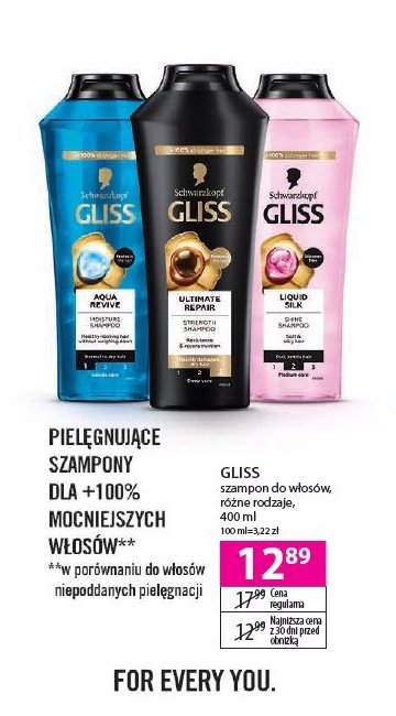 Szampon do włosów Gliss kur liquid silk gloss promocja