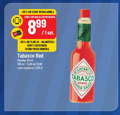 Sos tabasco red Develey promocja