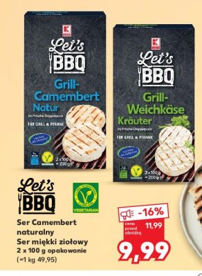 Ser camembert na grill zio艂owy K-classic let's bbq promocja