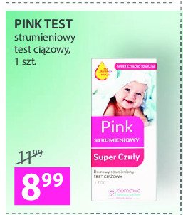 Test ciążowy strumieniowy Pink test promocja
