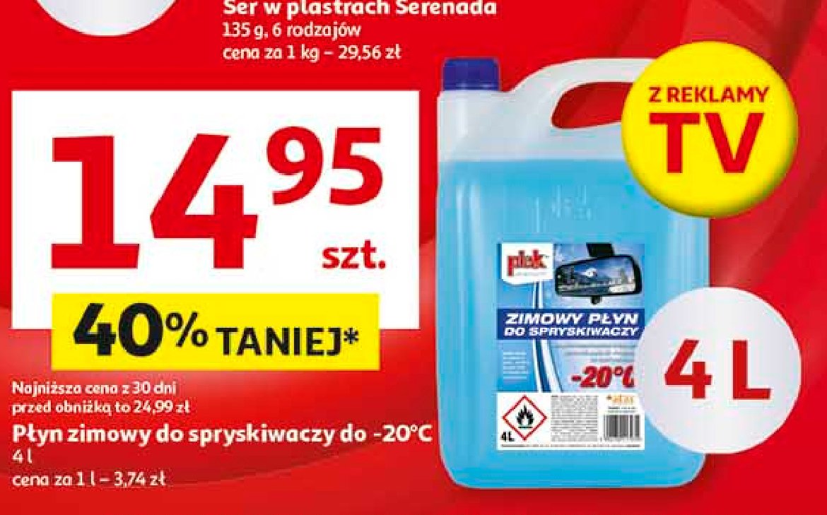 Zimowy płyn do spryskiwaczy -20c Plak promocja w Auchan