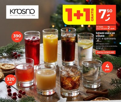 Szklanki niskie lub wysokie Krosno 390 ml/320 ml promocja w Dealz