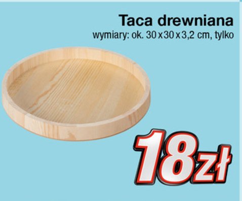 Taca drewniana 30 x 30 x 3.2 cm promocja