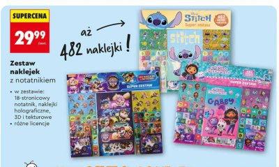 Zestaw naklejek z notatnikiem promocja w Biedronka