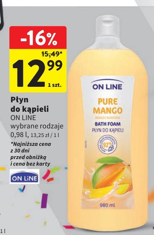 Płyn do kąpieli pure mango On line promocja