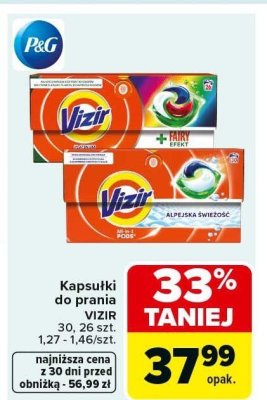 Kapsułki do prania Vizir 30, 26 szt. 1,27 - 1,46/szt. promocja w Carrefour Market