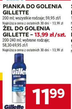 Pianka do golenia sensitive skin Gillette series promocja