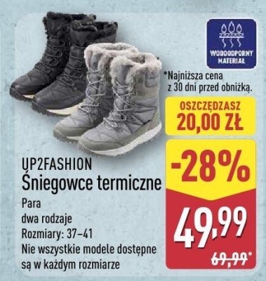 Śniegowce termiczne  promocja w Aldi
