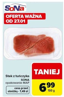 Stek z tuńczyka SONA promocja w Carrefour
