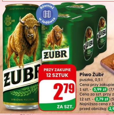 Piwo Żubr puszka promocja w Dino