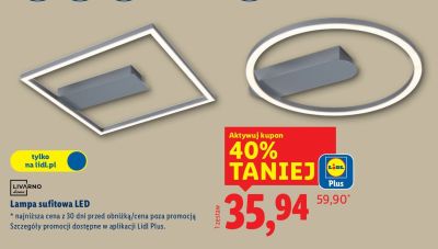 Lampa sufitowa LED  promocja w Lidl