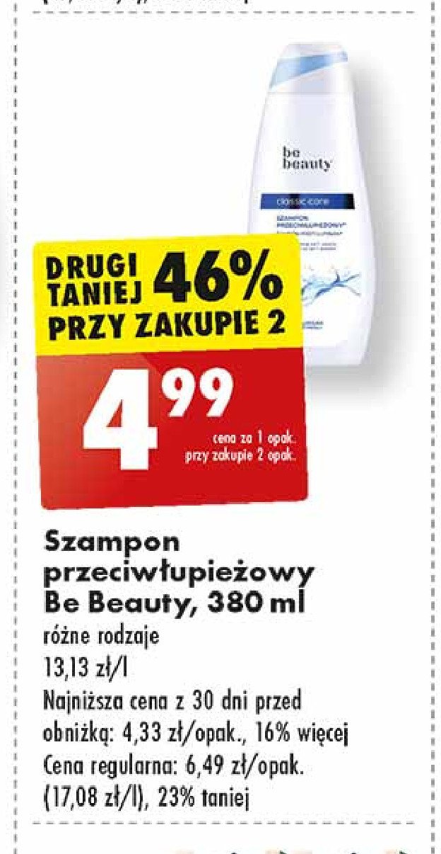 Szampon przeciwłupieżowy Be beauty Be beauty care promocja