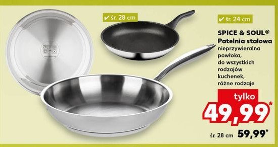 Patelnia ze stali nierdzewnej 28 cm Spice&soul promocja w Kaufland