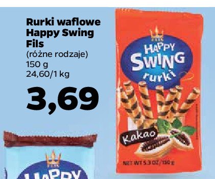 Rurki waflowe kakaowe Flis happy swing promocja