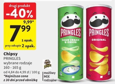Chipsy PRINGLES wybrane rodzaje 160-165g promocja w Intermarche