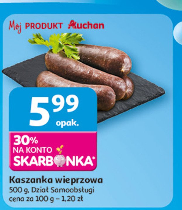 Kaszanka wieprzowa Auchan promocja w Auchan